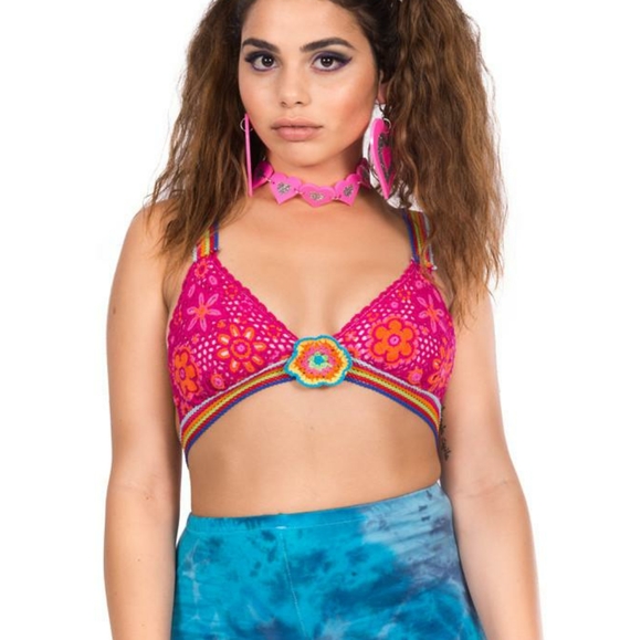 Dolls Kill Tops - The Ragged Priest Pansy Bralette